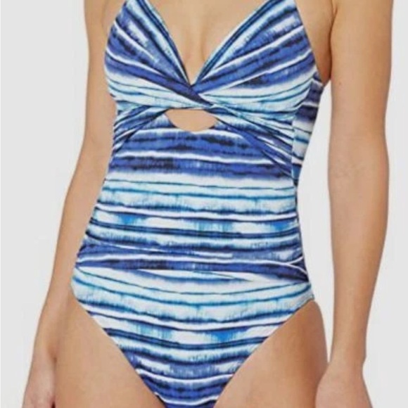 La Blanca Serene Twist Keyhole Tummy Control Swimsuit - Picture 1 of 8